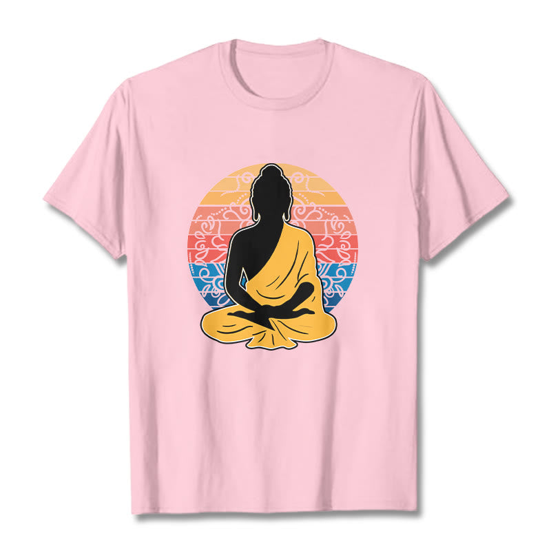 Soft Cotton Crewneck Mandala Graphic Meditation T-Shirt