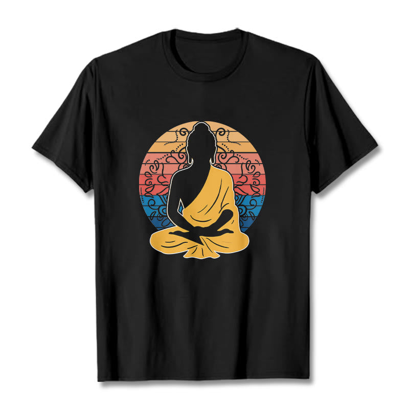 Soft Cotton Crewneck Mandala Graphic Meditation T-Shirt