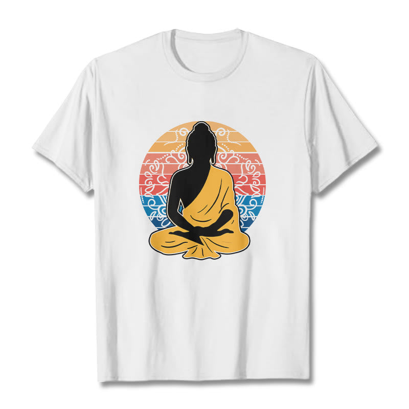 Soft Cotton Crewneck Mandala Graphic Meditation T-Shirt