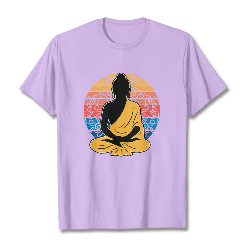 Soft Cotton Crewneck Mandala Graphic Meditation T-Shirt