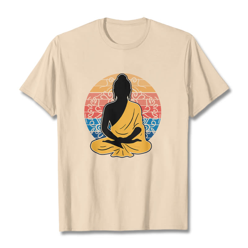 Soft Cotton Crewneck Mandala Graphic Meditation T-Shirt