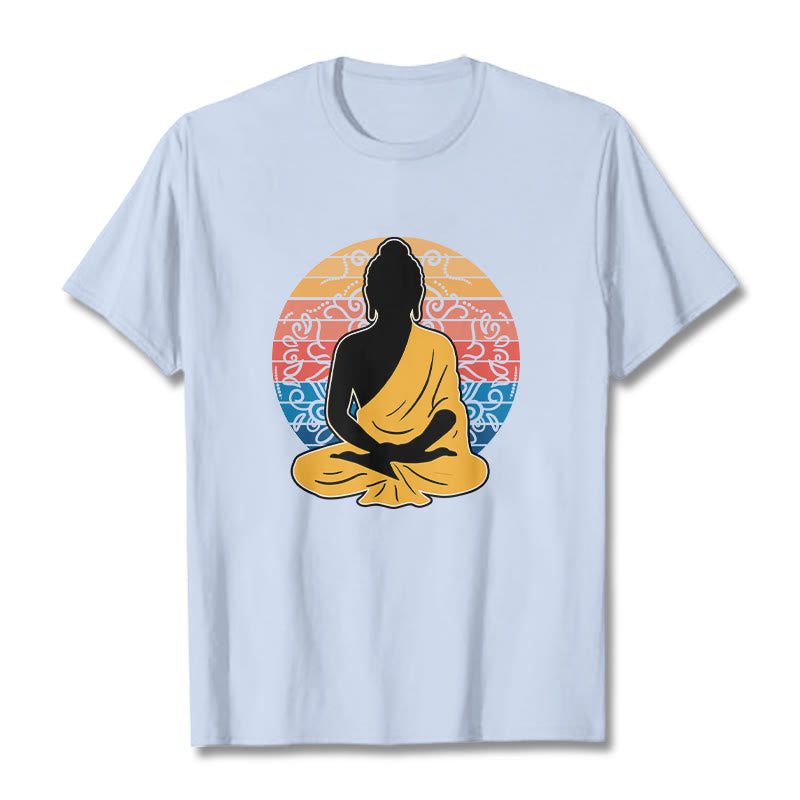 Soft Cotton Crewneck Mandala Graphic Meditation T-Shirt