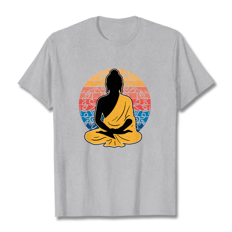 Soft Cotton Crewneck Mandala Graphic Meditation T-Shirt