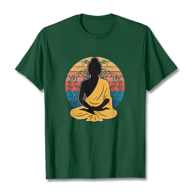 Soft Cotton Crewneck Mandala Graphic Meditation T-Shirt
