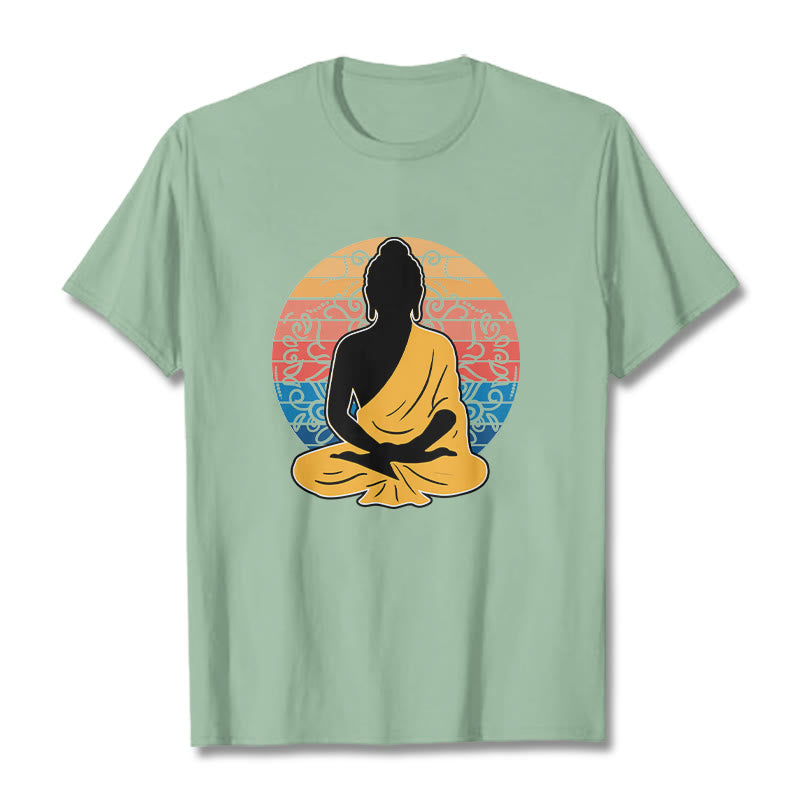 Soft Cotton Crewneck Mandala Graphic Meditation T-Shirt