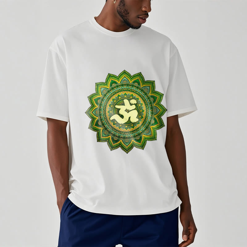 Breathable Cotton Om Mandala Meditation T-Shirt