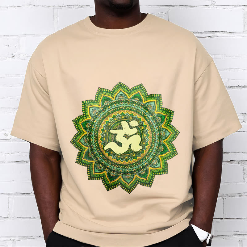 Breathable Cotton Om Mandala Meditation T-Shirt
