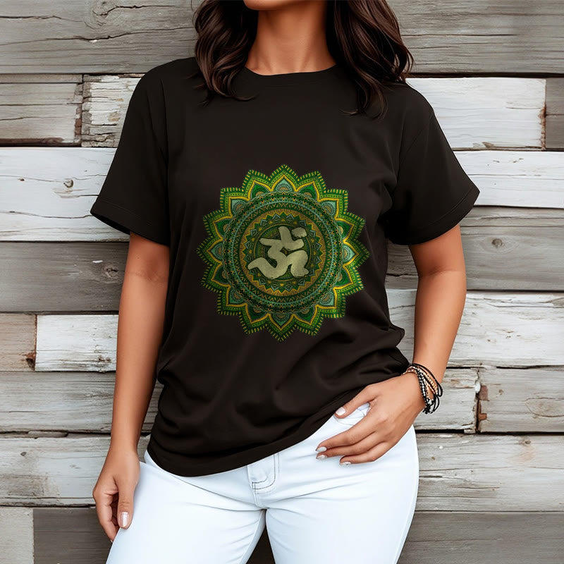 Breathable Cotton Om Mandala Meditation T-Shirt