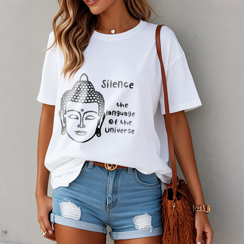 Soft Cotton Crewneck Mindful Graphic Meditation T-Shirt