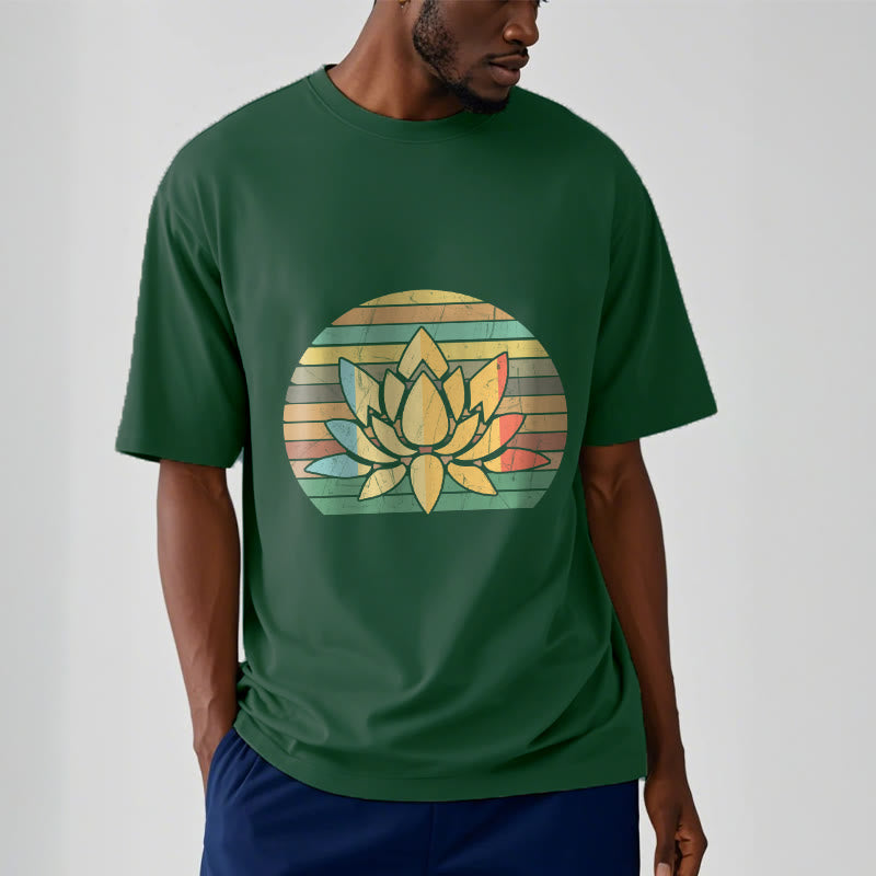 Soft Cotton Lotus Print Mindful Meditation Tee