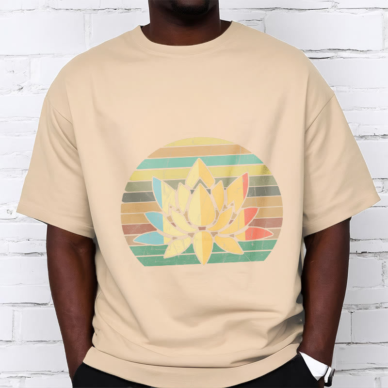 Soft Cotton Lotus Print Mindful Meditation Tee