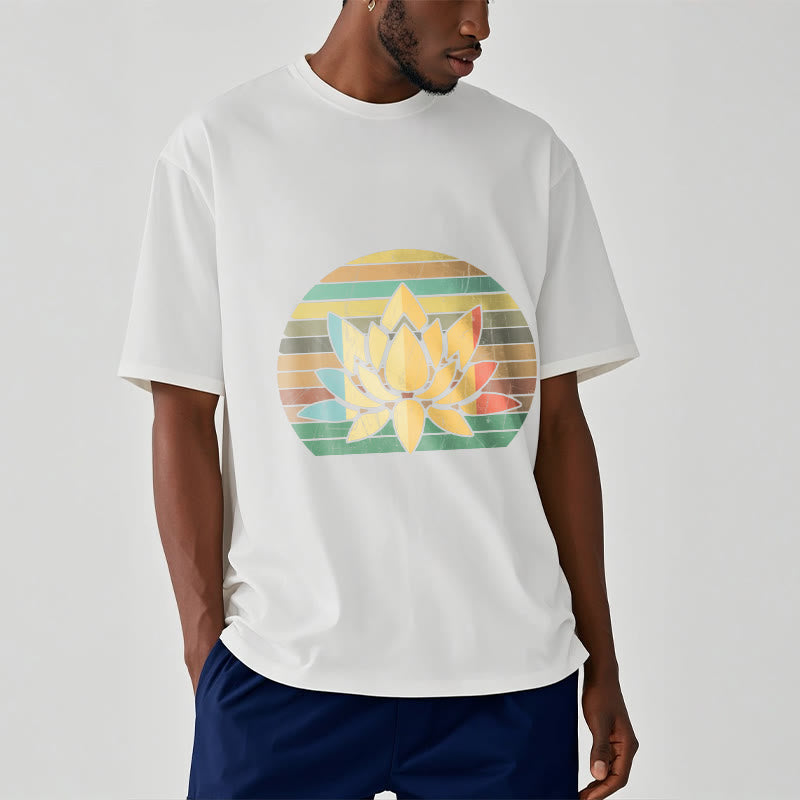 Soft Cotton Lotus Print Mindful Meditation Tee