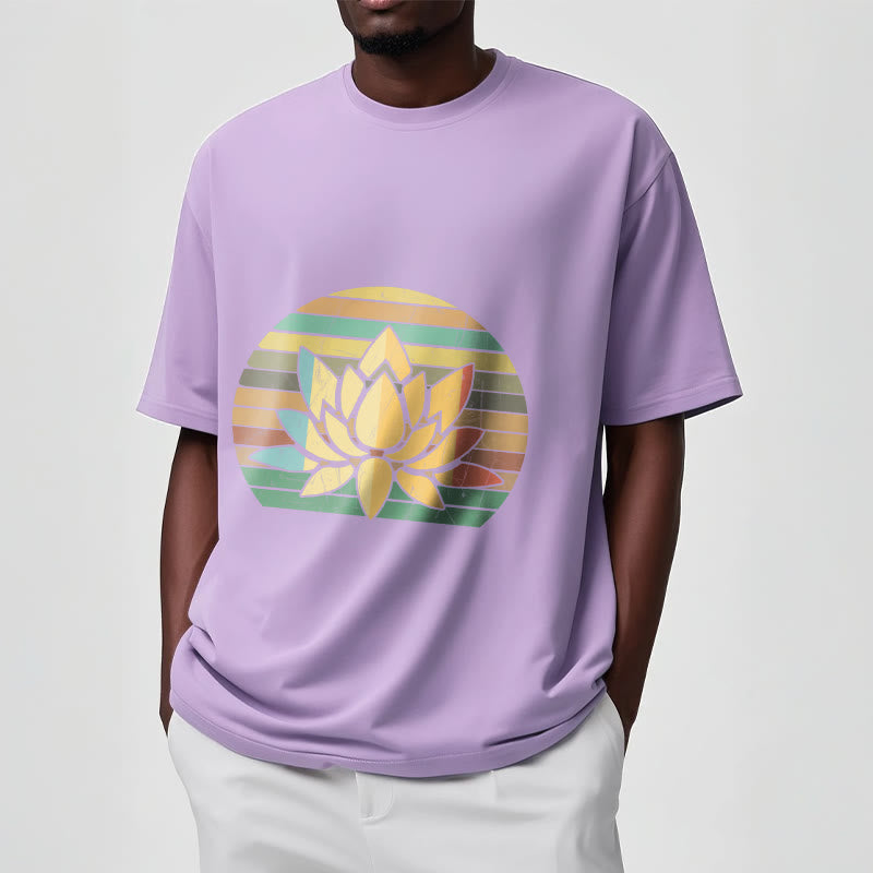 Soft Cotton Lotus Print Mindful Meditation Tee