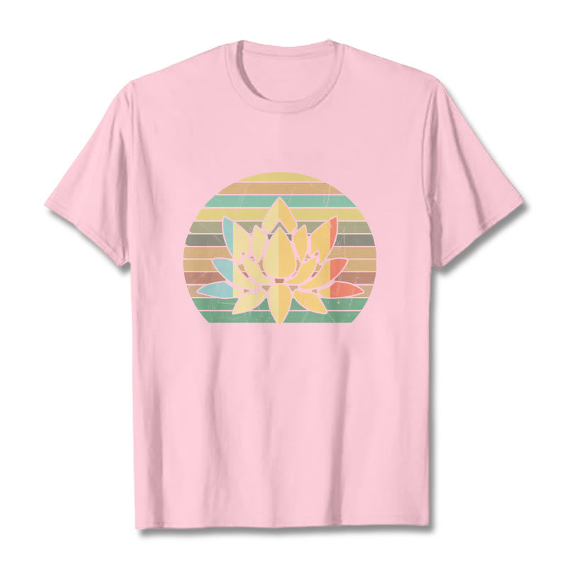 Soft Cotton Lotus Print Mindful Meditation Tee