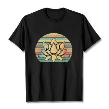 Soft Cotton Lotus Print Mindful Meditation Tee