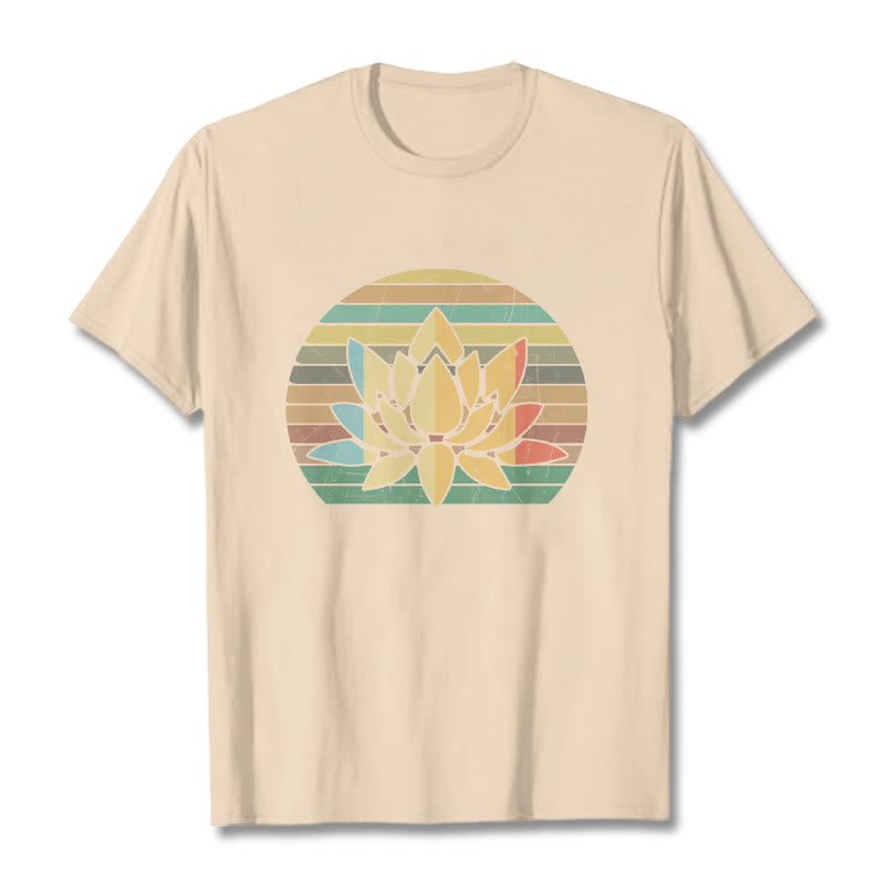 Soft Cotton Lotus Print Mindful Meditation Tee