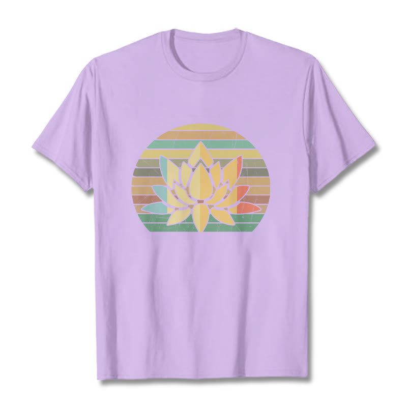 Soft Cotton Lotus Print Mindful Meditation Tee