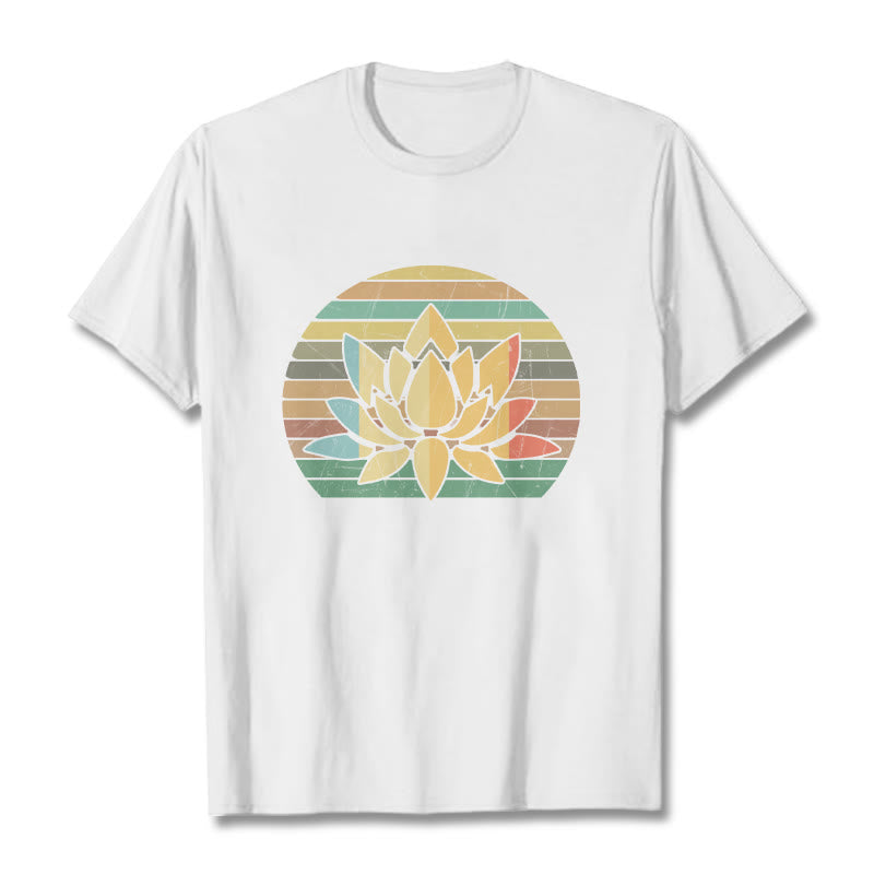 Soft Cotton Lotus Print Mindful Meditation Tee