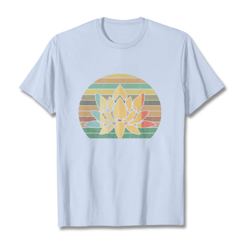 Soft Cotton Lotus Print Mindful Meditation Tee