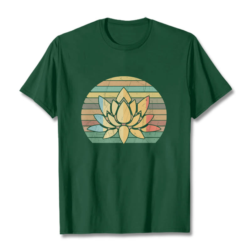 Soft Cotton Lotus Print Mindful Meditation Tee