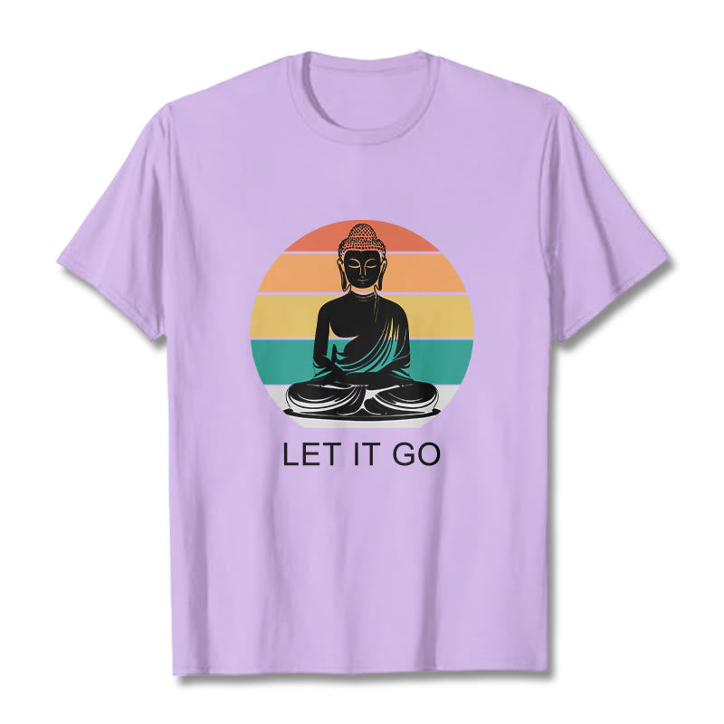 100% Cotton Let It Go Graphic Crew Neck Meditation T-Shirt