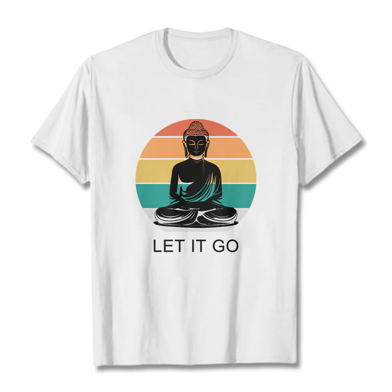 100% Cotton Let It Go Graphic Crew Neck Meditation T-Shirt