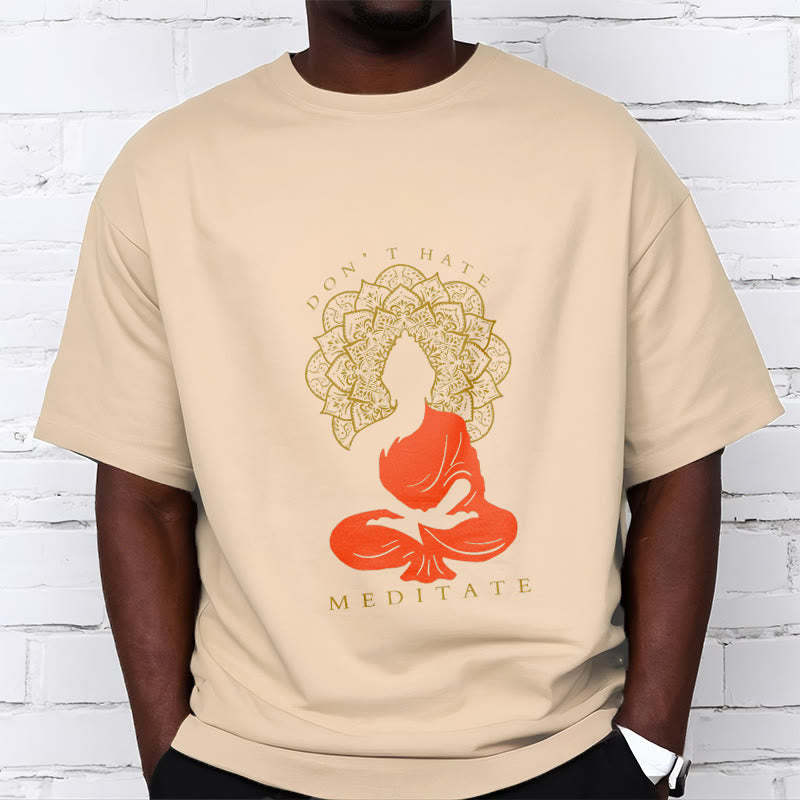 Soft Cotton Crew Neck Meditative Mandala Graphic Tee