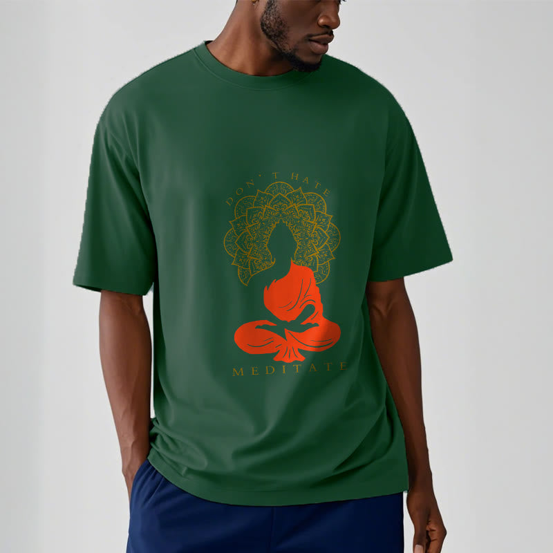 Soft Cotton Crew Neck Meditative Mandala Graphic Tee