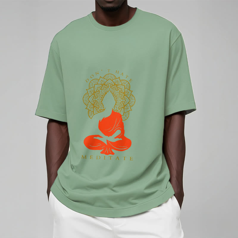 Soft Cotton Crew Neck Meditative Mandala Graphic Tee