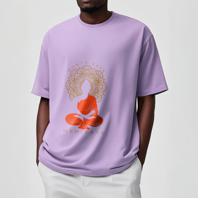 Soft Cotton Crew Neck Meditative Mandala Graphic Tee