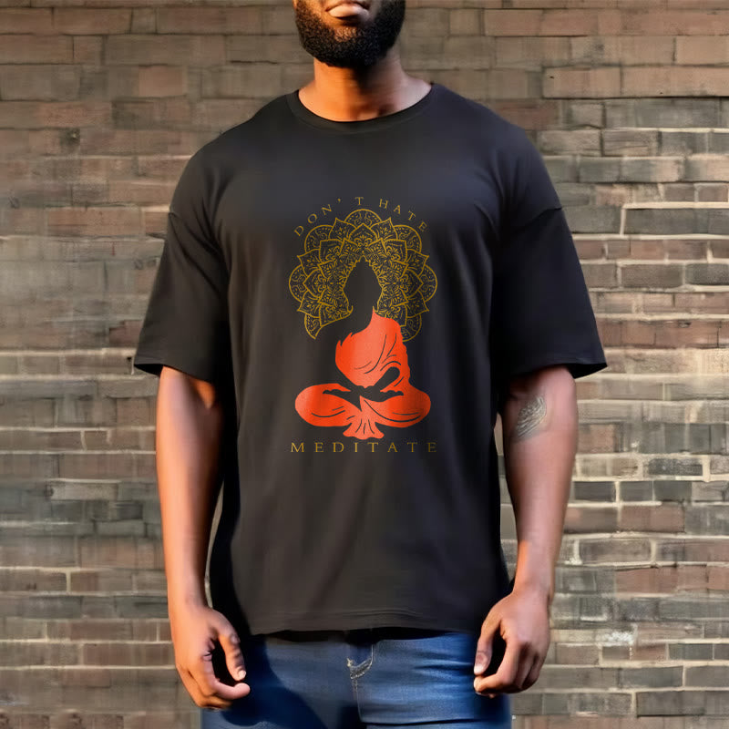 Soft Cotton Crew Neck Meditative Mandala Graphic Tee