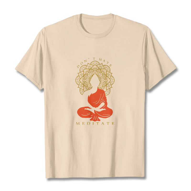 Soft Cotton Crew Neck Meditative Mandala Graphic Tee