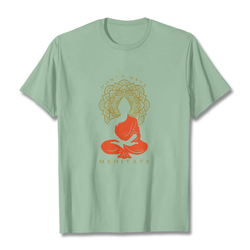 Soft Cotton Crew Neck Meditative Mandala Graphic Tee
