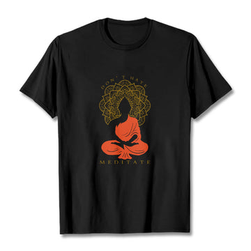 Soft Cotton Crew Neck Meditative Mandala Graphic Tee