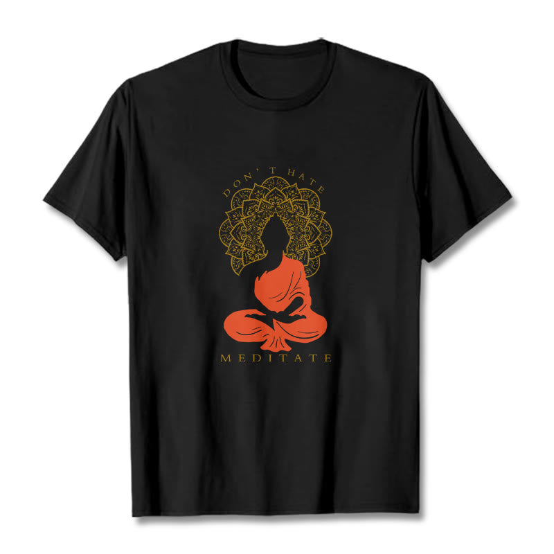 Soft Cotton Crew Neck Meditative Mandala Graphic Tee