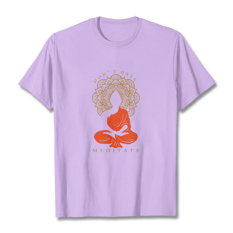 Soft Cotton Crew Neck Meditative Mandala Graphic Tee