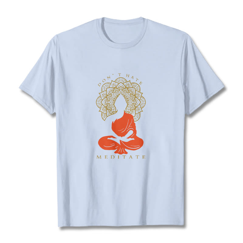 Soft Cotton Crew Neck Meditative Mandala Graphic Tee