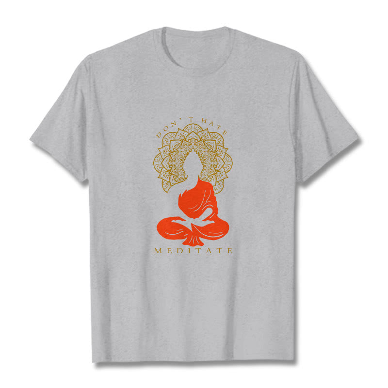 Soft Cotton Crew Neck Meditative Mandala Graphic Tee