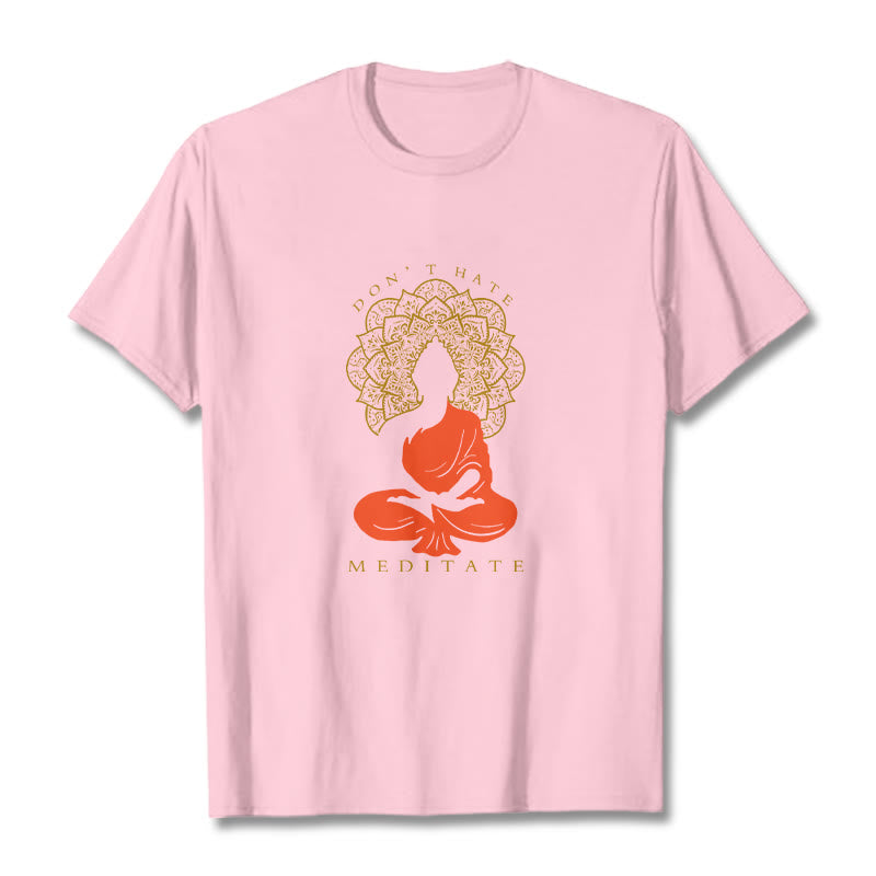 Soft Cotton Crew Neck Meditative Mandala Graphic Tee