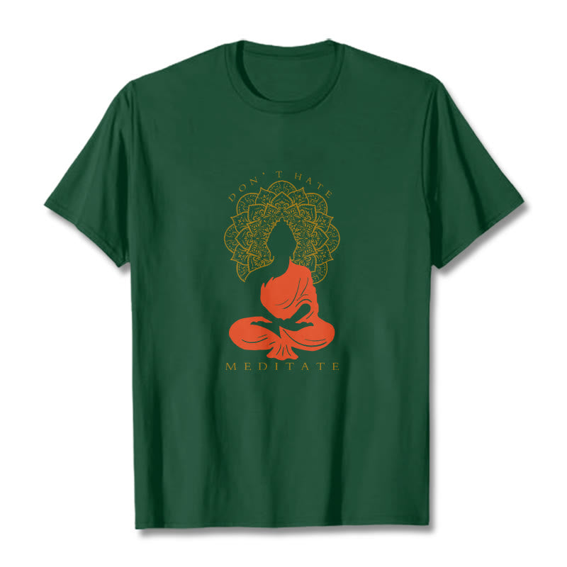 Soft Cotton Crew Neck Meditative Mandala Graphic Tee