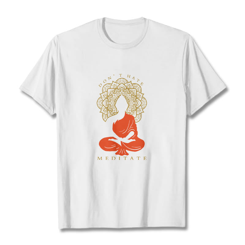 Soft Cotton Crew Neck Meditative Mandala Graphic Tee