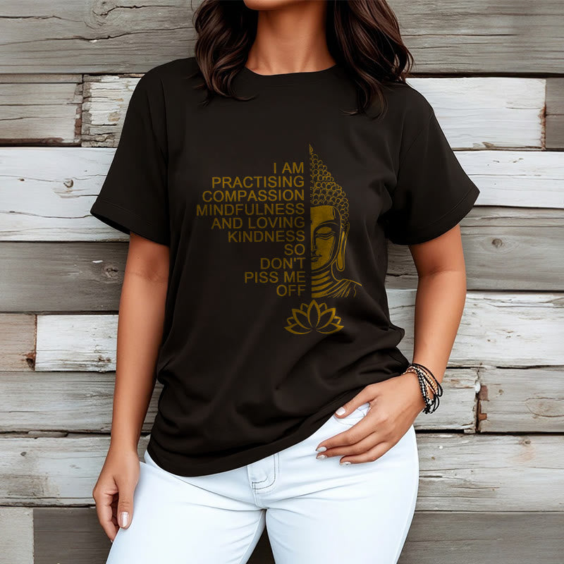 Soft Cotton Lotus Graphic Mindful Compassion T-Shirt