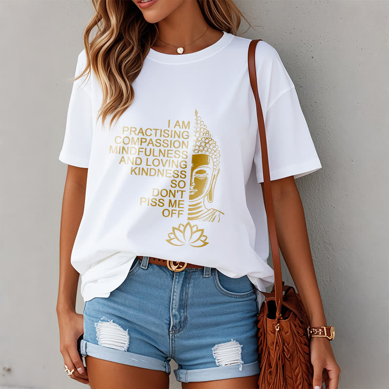 Soft Cotton Lotus Graphic Mindful Compassion T-Shirt
