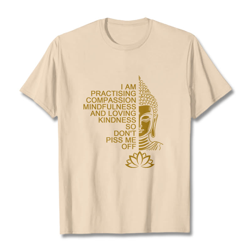 Soft Cotton Lotus Graphic Mindful Compassion T-Shirt