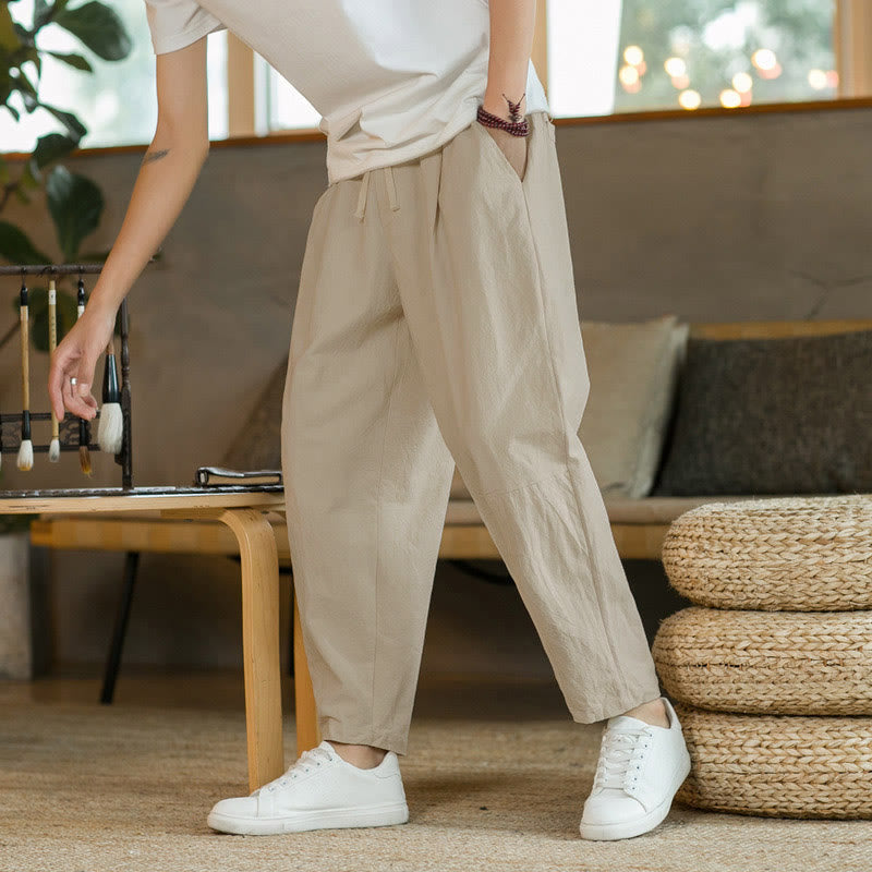 Summer Men's Cotton Pants With Pockets