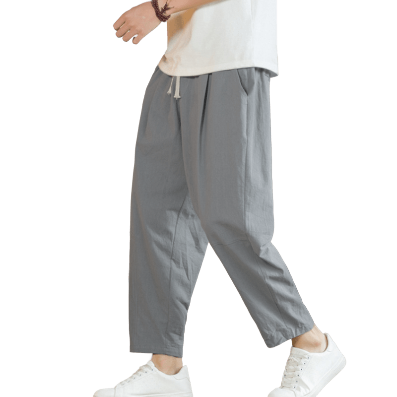 Summer Men's Cotton Pants With Pockets