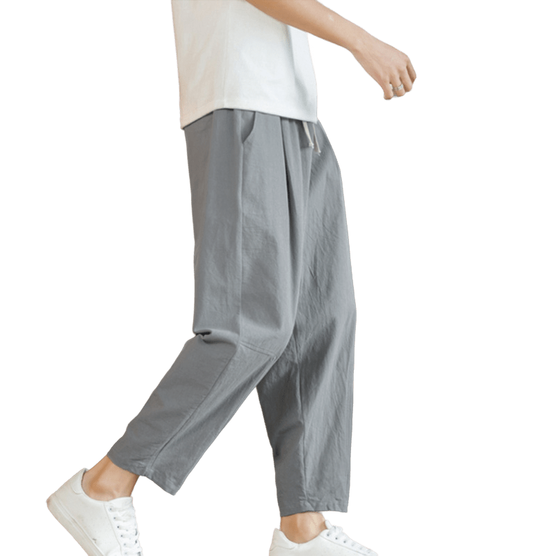 Summer Men's Cotton Pants With Pockets