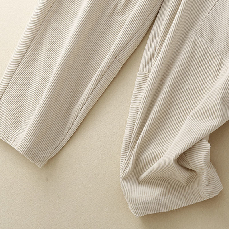 Tactile Corduroy Cotton Tapered Grounding Harem Pants