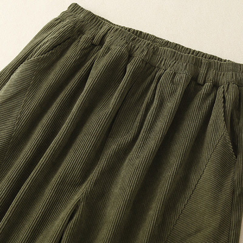 Tactile Corduroy Cotton Tapered Grounding Harem Pants
