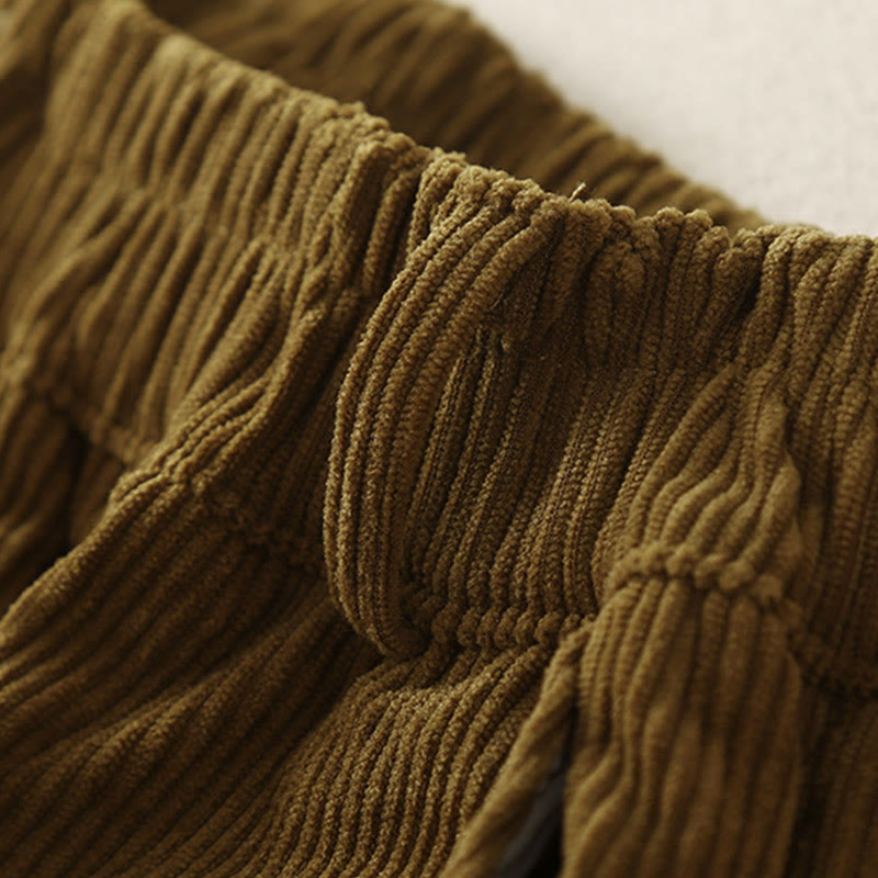 Tactile Corduroy Cotton Tapered Grounding Harem Pants